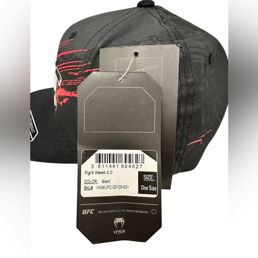 UFC Venum Authentic Fight Week 2.0 Unisex Hat Black Red Silver NWT $45 - Picture 6 of 10